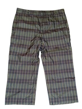 Marc by Marc Jacobs Plaid Cropped Pants Size 32 Blue Green Tartan Career Casual